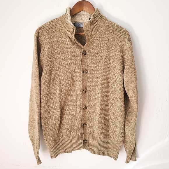 Oscar de La Renta Sweaters | Oscar de La Renta Men's Size Large Cardigan Sweater Brown Button Front Large | Color: Brown/Tan | Size: L | Lotusthrift1'
